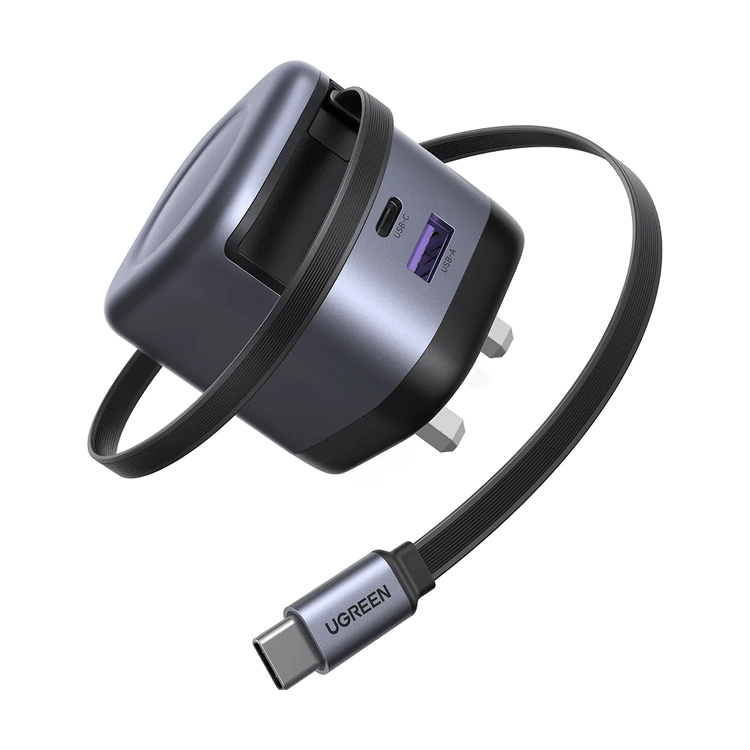 UGREEN 65W GAN FAST CHARGER WITH RETRACTABLE CABLE